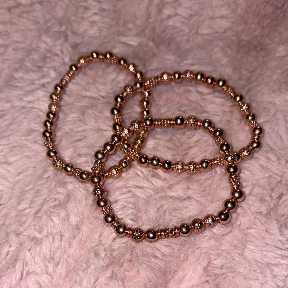 Elegant Gold Beaded Bracelet Set